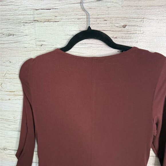 Coldwater Creek Red Ruched Wrap Midi Dress size 8P - Picture 5 of 7